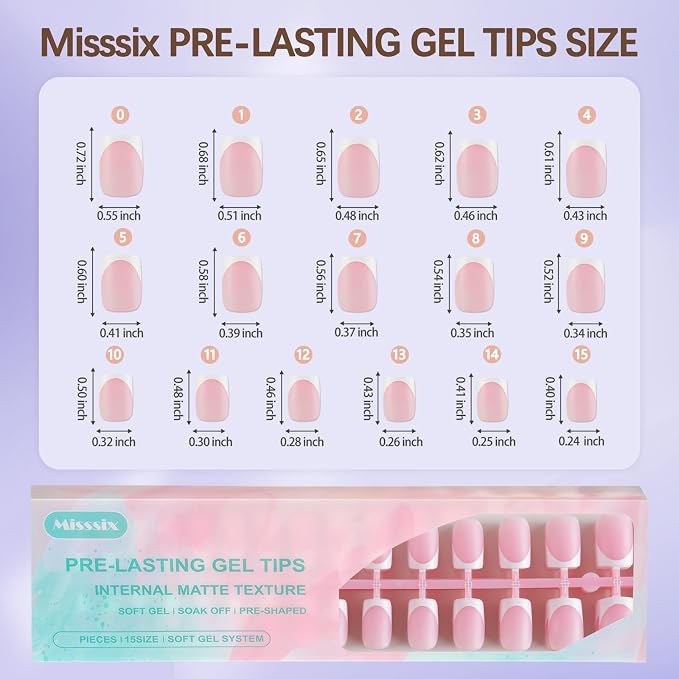 160PCS PINK SHORT FRENCH KIT
