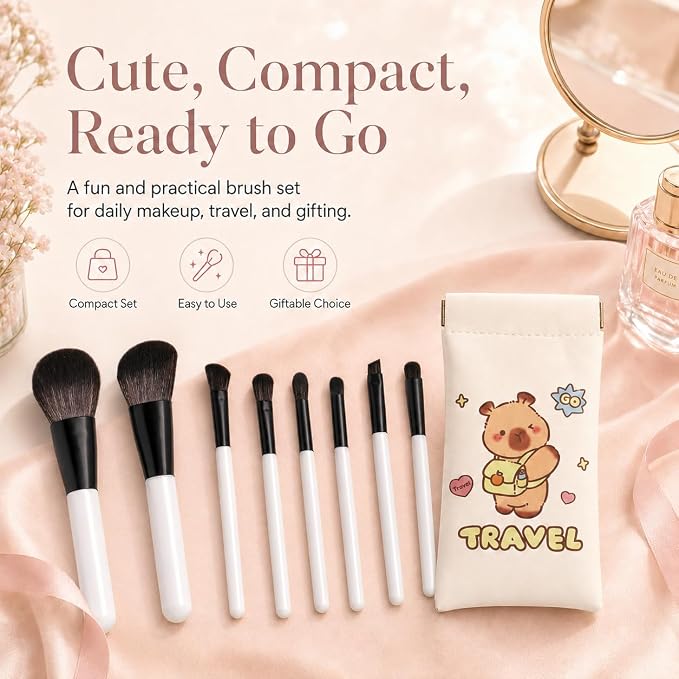 White Makeup Brush Set 8PCS