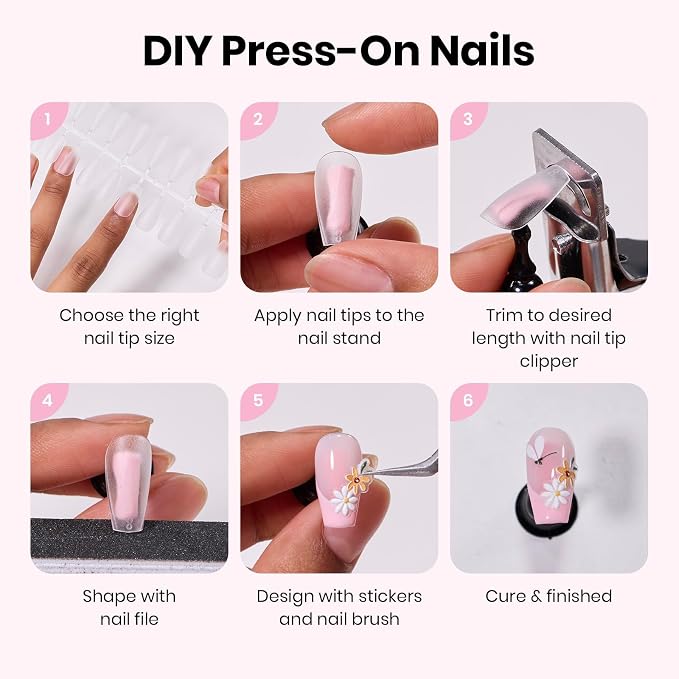 Nail Art Kit | 510pcs Nail Tips&10pcs Nail Brushes