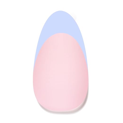 5 - Press On Nails Only | Short Amlond | Blue French
