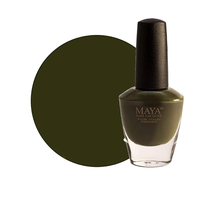 Maya Nail Lacquer (Olive You). Breathable, Halal, Made in The USA