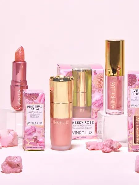 Pink Opal Balm, Lip Oil & Highlighter Trio