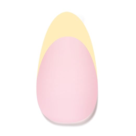 5 - Press On Nails Only | Short Amlond | Yellow French