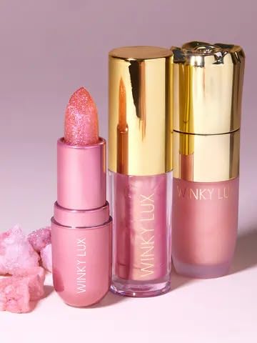 Pink Opal Balm, Lip Oil & Highlighter Trio