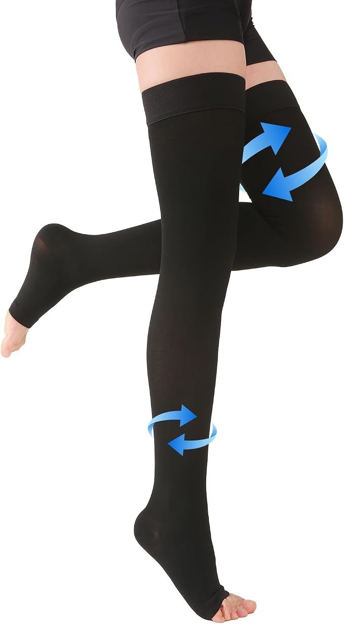 20-30mmhg Black Open Toe