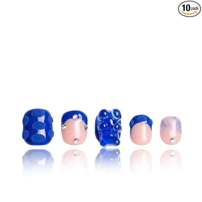 Little Blue Bear Blue French Tip
