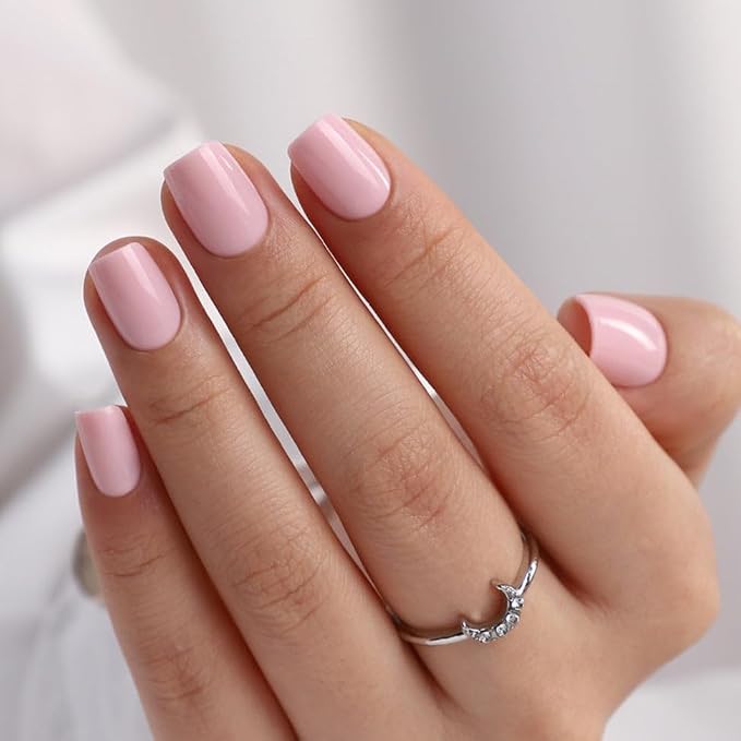 solid pink nail tips