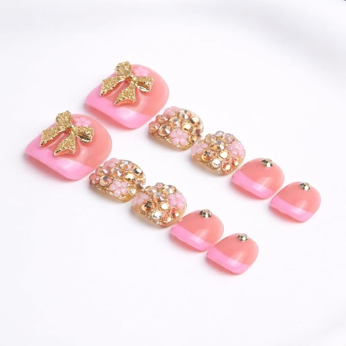 Golden Bowknot And Bling Rhinestones
