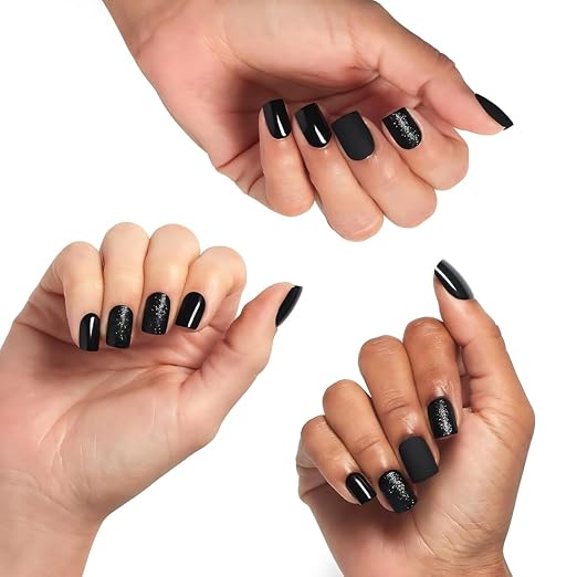 Squoval Black Matte