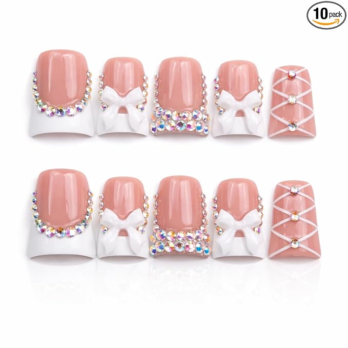 Pink White Bow