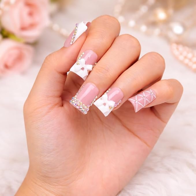 Pink White Bow