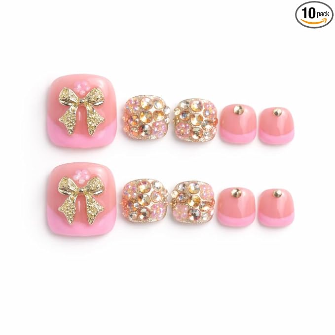 Golden Bowknot And Bling Rhinestones