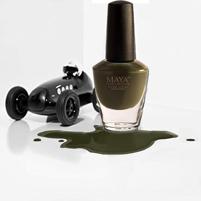 Maya Nail Lacquer (Olive You). Breathable, Halal, Made in The USA