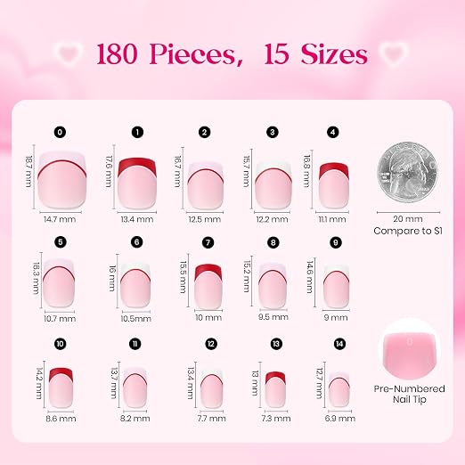 K - Press On Nail Kit | Short Square | Heart Whisper