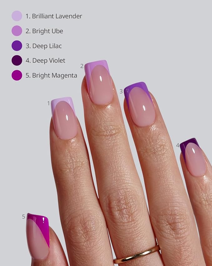 04 S - Square Purple French in Pink Base