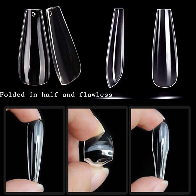 Long Ballerina Nails 600pcs & & Box - Natural
