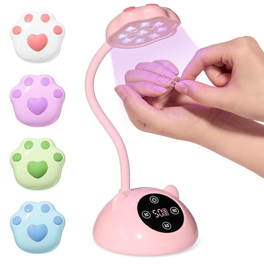 1-Pink Meowgic StrawPurr Mini UV Nail Lamp