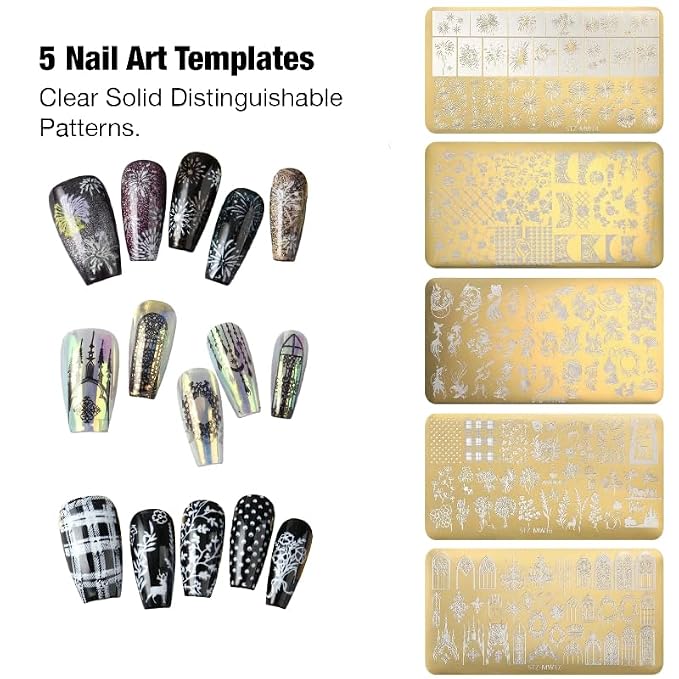 Nail Stamper with 5 Art Plates Q