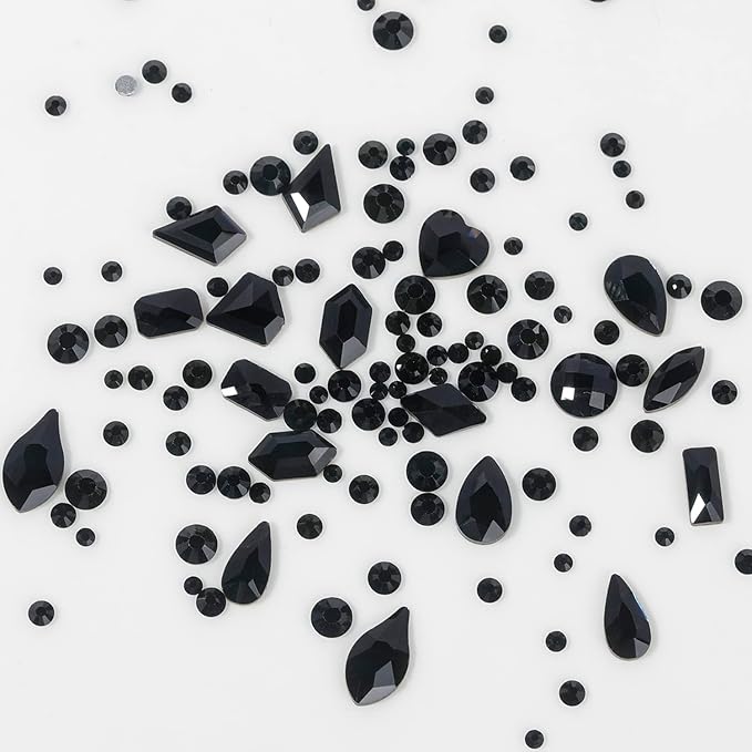 Black Nail Rhinestones