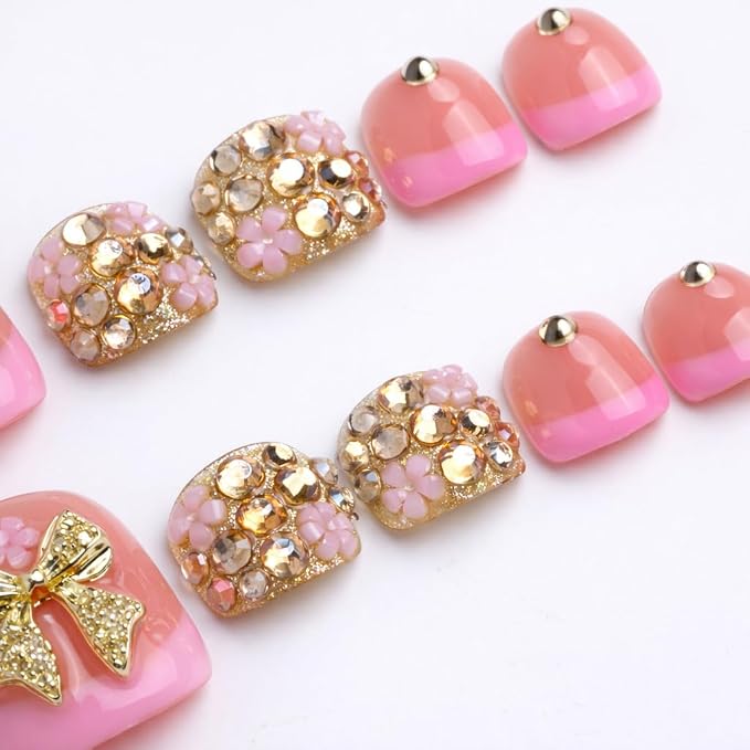 Golden Bowknot And Bling Rhinestones