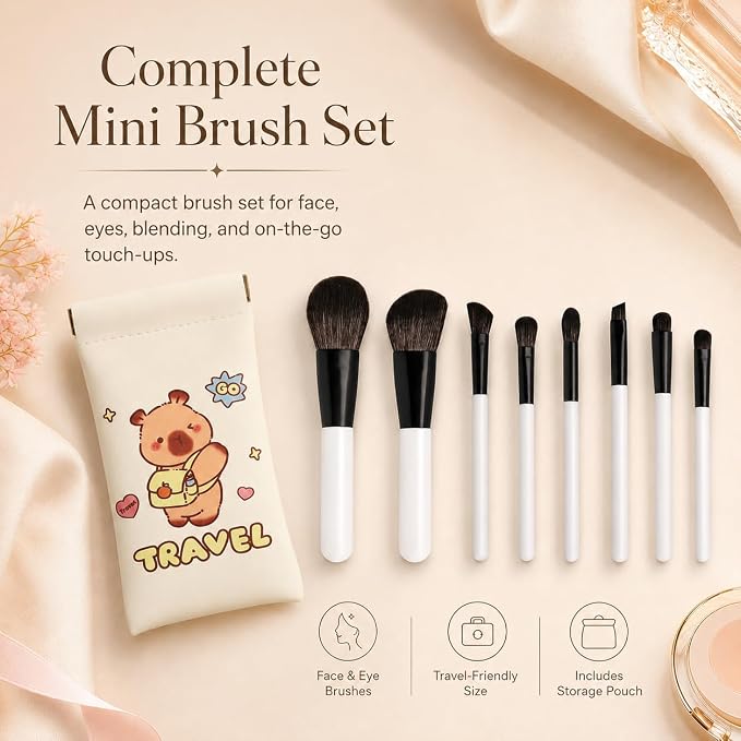 White Makeup Brush Set 8PCS