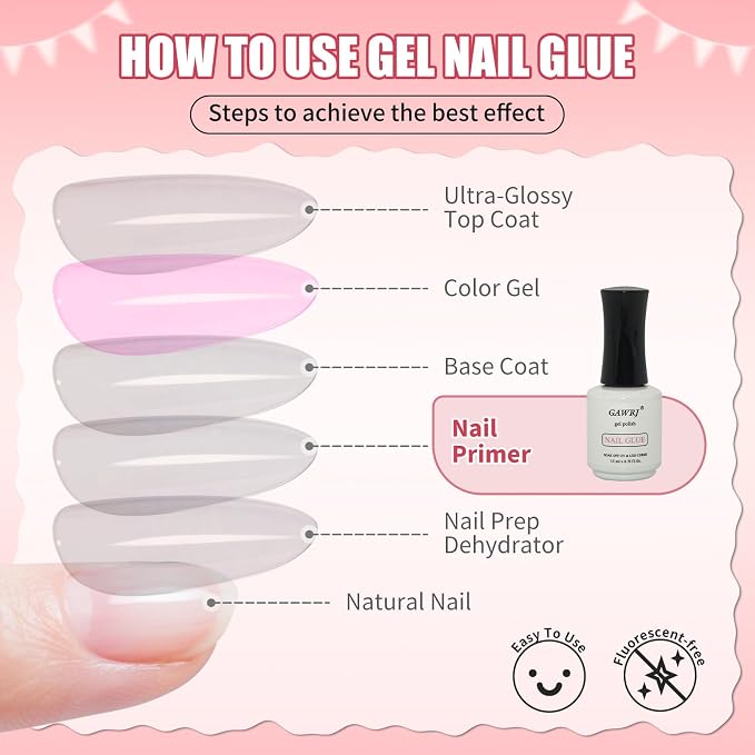GAWRJ 4Pcs UV Gel Nail Glue