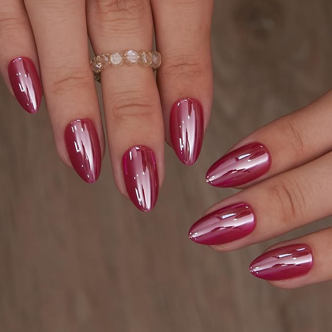 fuchsia chrome nails