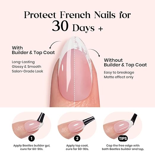 4 - Press On Nails Only | Short Square | Brown French