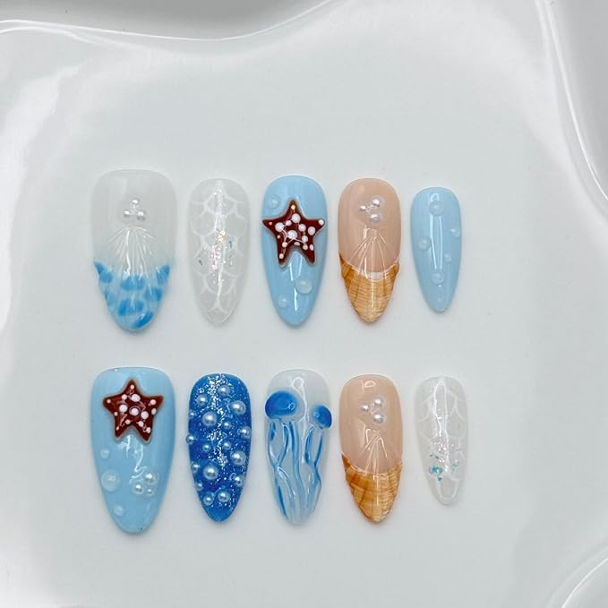 Handmade Almond Nails 34