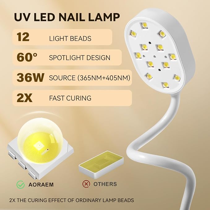 CC-White Gooseneck UV Nail Lamp