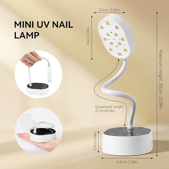 CC-White Gooseneck UV Nail Lamp