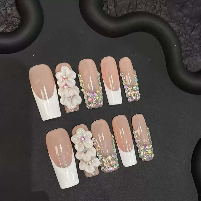 Nude Rhinestone Flower (L)