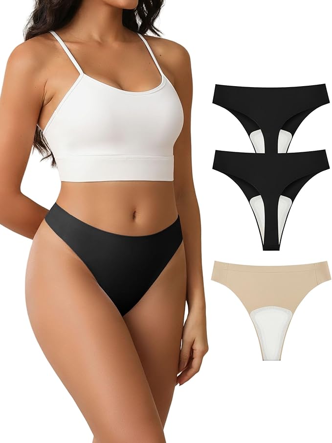 Black+black+beige Thongs