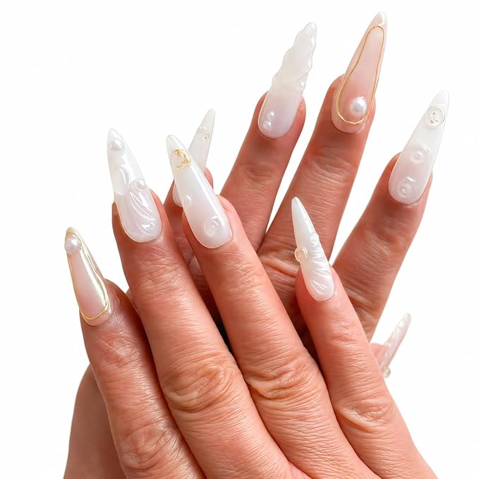 Glossy Pearl Medium Almond