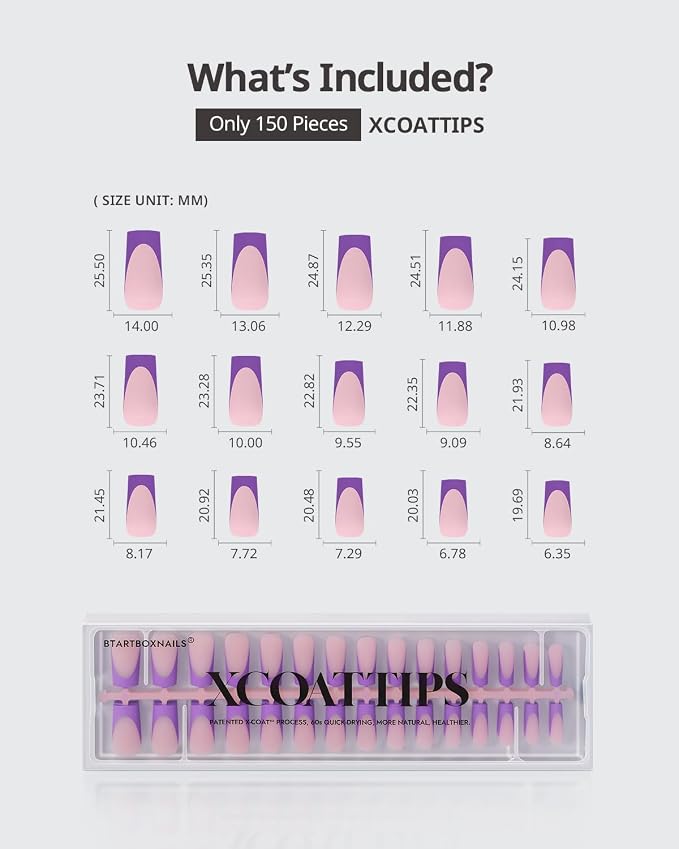 04 L - Square Purple French in Pink Base