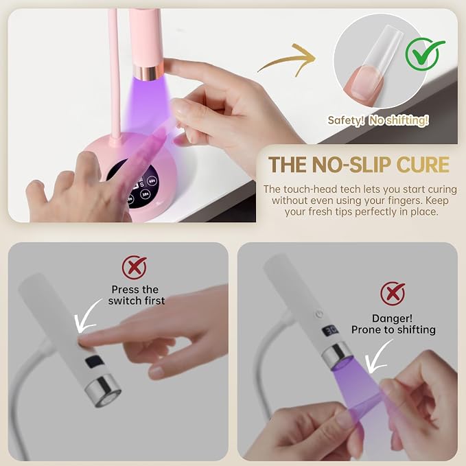 BB-Pink Gooseneck UV LED Nail Lamp
