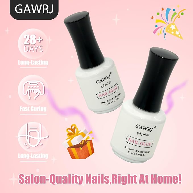 GAWRJ 4Pcs UV Gel Nail Glue
