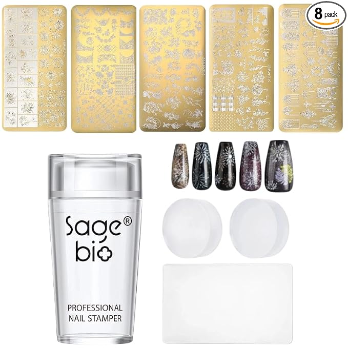 Nail Stamper with 5 Art Plates Q