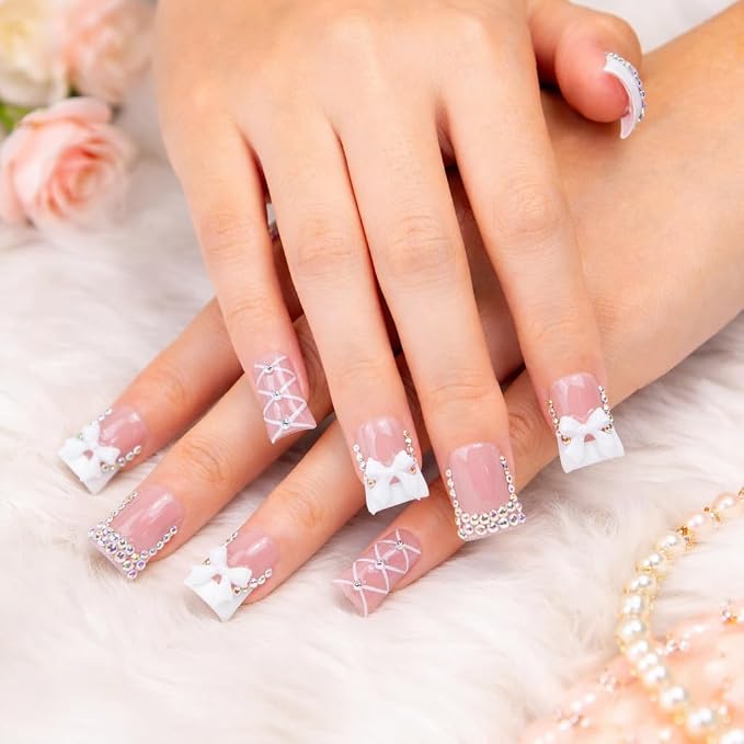 Pink White Bow