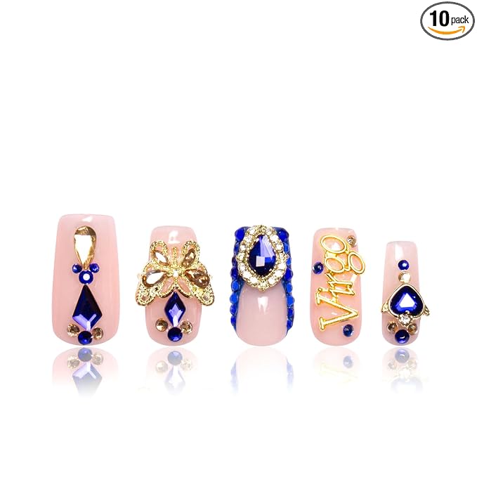 Virgo Blue French Tip