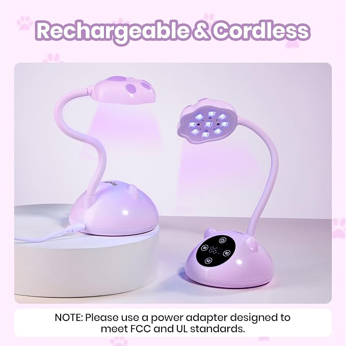 Purple Meowgic GrapePurr Mini UV Nail Lamp