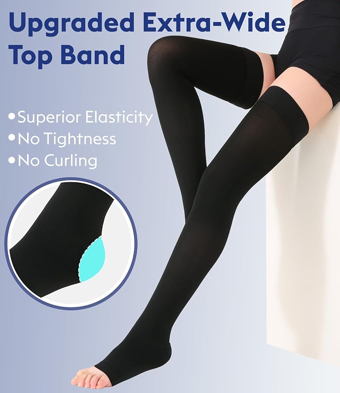 20-30mmhg Black Open Toe