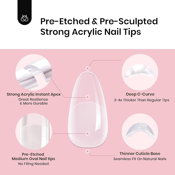 1E-Oval Medium 192Pcs (Tipex Nail Tips)