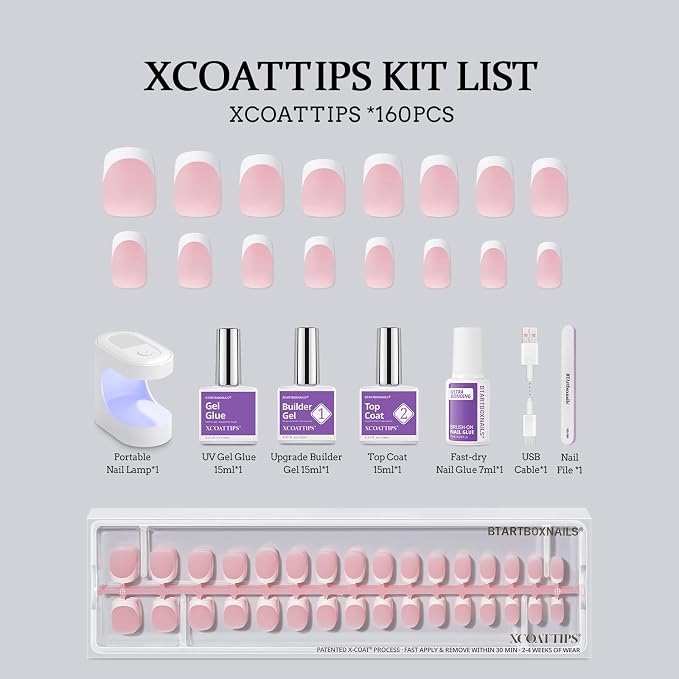01-Pink Base-Extra Short Squoval-Kit