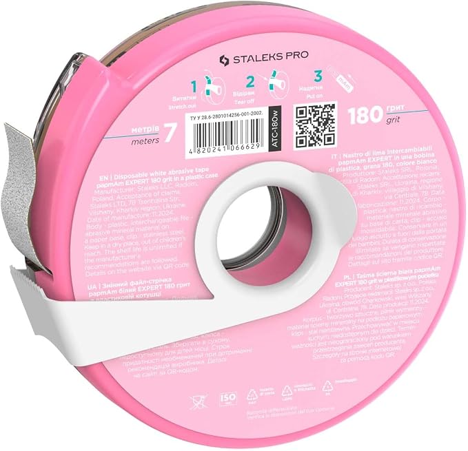 Glueless Abrasive Tape (Papmam) in Plastic Case, 180 Grit