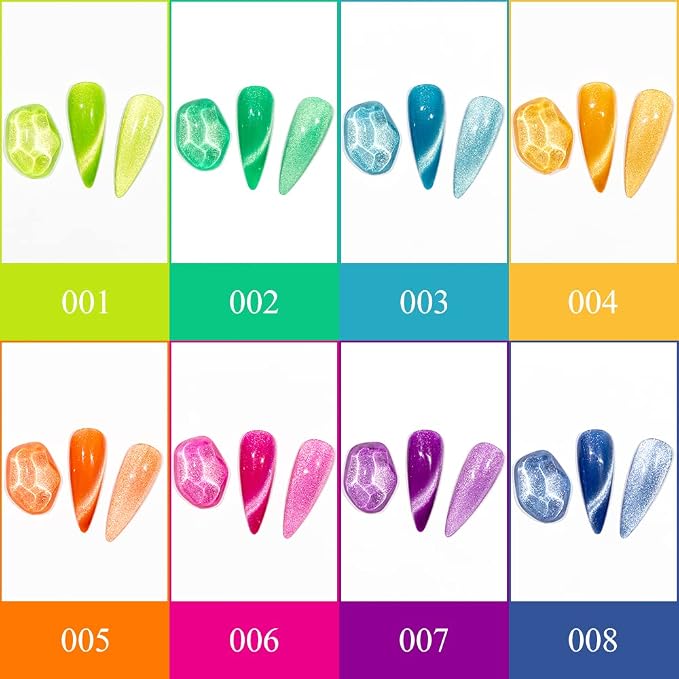 8 Colors Neon Cat Eye Gel
