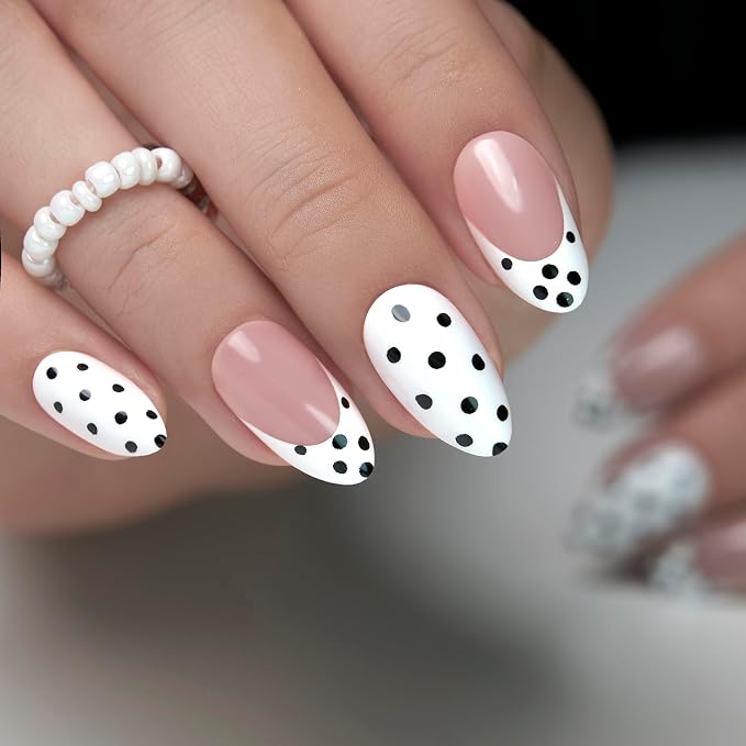 Black Polka Dot Nails