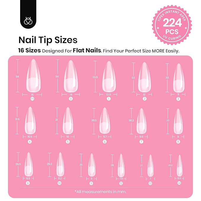 3 - Tipex Nails Kit | Long Square | 224