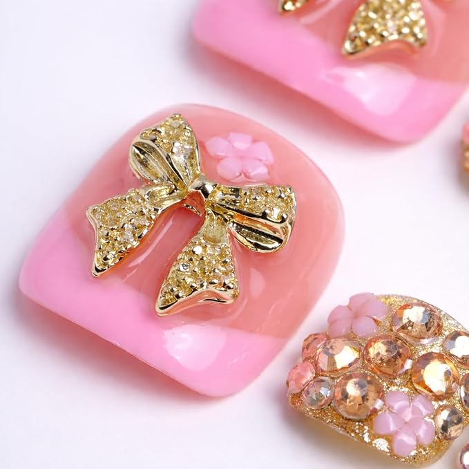 Golden Bowknot And Bling Rhinestones