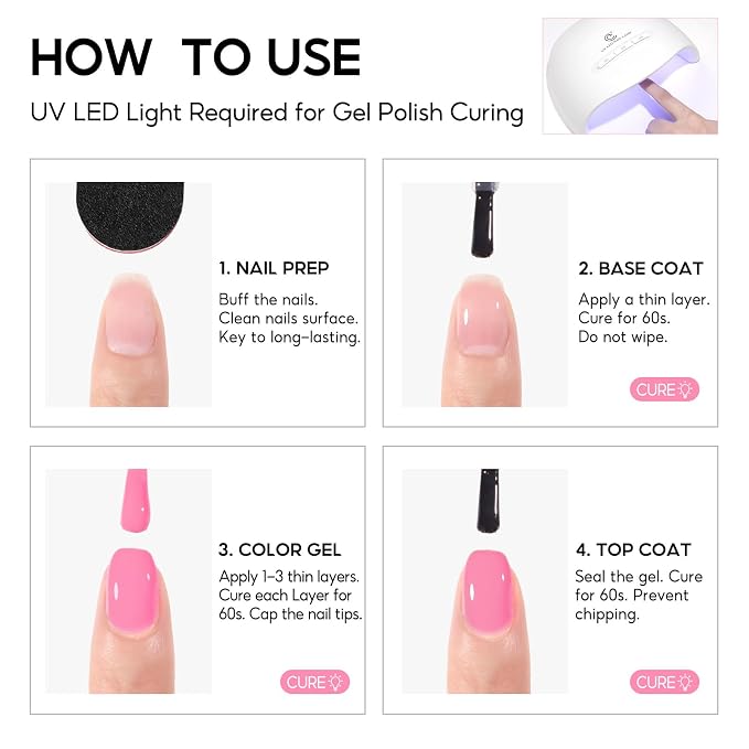 35 Colors & 5pc Top Base coat (All Seasons)